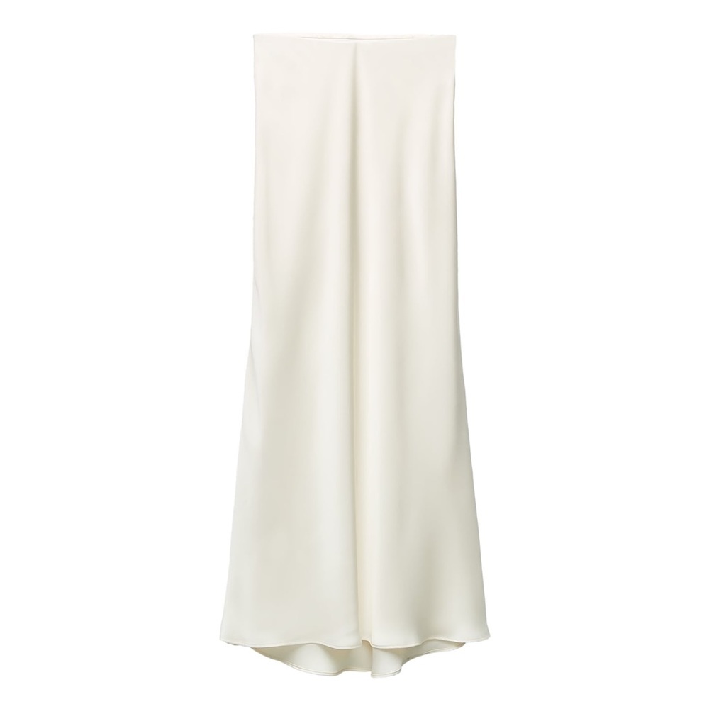 SATIN IVORY MAXI SKIRT